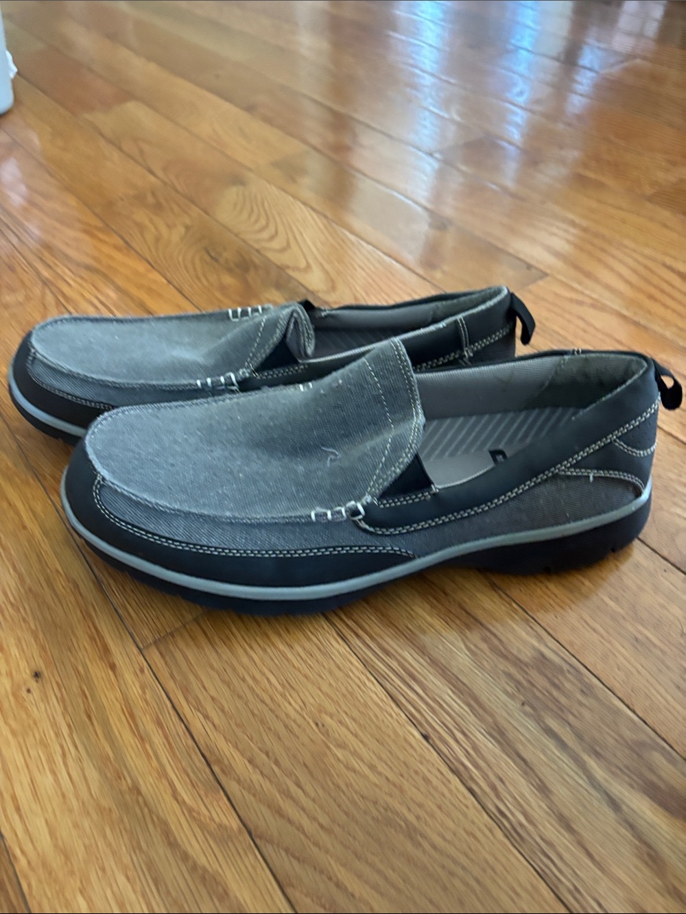 Faded Glory Gray Slip-On Canvas Loafers